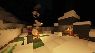 seeking shelter from the cold minecraft ambience campfire sounds snowfall [upl. by Osrit]