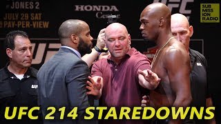 UFC 214 Cormier vs Jones 2 Press Conference Staredowns [upl. by Assilam]