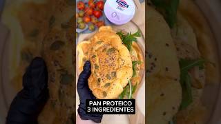 PAN PROTEICO con SOLO 3 INGREDIENTES 🥯 shorts recetas [upl. by Dranal]