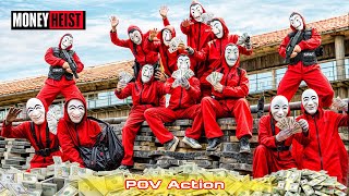 PARKOUR VS MONEY HEIST 2  No ESCAPE for BAD GUYS as POLICE close in BELLA CIAO REMIX  Epic POV [upl. by Rakso875]