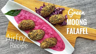 Green Moong Falafel  Weight loss Recipe  Airfry Recipe  Felafel [upl. by Fairfield]