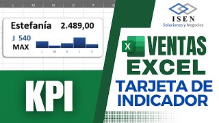 Crea una TARJETA DE INDICADOR en EXCEL  KPI de VENTAS  DASHBOARD [upl. by Notsirb683]