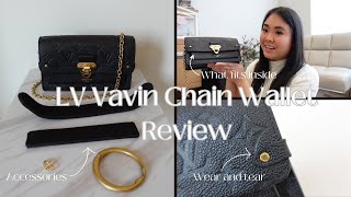 LV Vavin Chain Wallet Review  Accessories for it  Wear and Tear  What fits inside [upl. by Hourigan466]