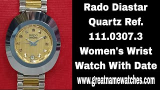 Rado Diastar Quartz Ref 111 0307 3 Womens Wrist Watch With Date radodiastarwatch radowatch rado [upl. by Ahsiea]