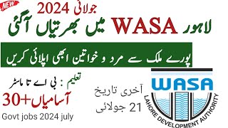 New WASA Jobs in Lahore July 2024Water And Sanitation Agency Jobs  Jobs in Pakistan today 2024 [upl. by Davis782]