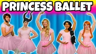 DISNEY PRINCESS BALLET DANCE Winter School Formal Ball with Jasmine Aurora Belle Anna and Elsa [upl. by Tirza]