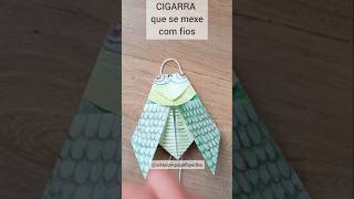 CIGARRA de papel em ORIGAMI que se movimenta  Tutorial on how to make a paper CIGARETTE that moves [upl. by Femmine]