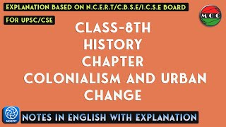 Class  8  Social Science  Chapter  6  Colonialism and Urban Change  Notes [upl. by Aerdnua901]