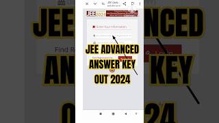 JEE ADVANCED Answer key 2024 kaise check kare  How to check JEE ADVANCED Answer key  jeeadvanced [upl. by Dolloff]