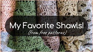 026  My Shawl Collection  Favorite Five Free Patterns [upl. by Ertemed]