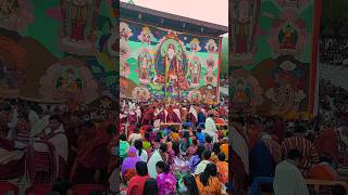 Guru Rimpoches Thongdrel in Paro festival drawing thousands of devotees bhutan gururimpoche [upl. by Rebeh885]