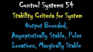 Control Systems 54 ​Stability Criteria for System [upl. by Helsa]