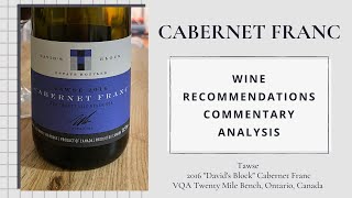 Tawse 2016 Davids Block Cabernet Franc VQA Twenty Mile Bench ON Canada  Cab Franc Chronicles [upl. by Elexa]