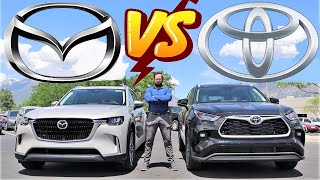 HOW TO DECIDE BETWEEN MAZDA CX90 and TOYOTA GRAND HIGHLANDER [upl. by Shelbi]