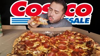 Massive Costco Pizza MUKBANG EATING SHOW • EAT WITH ME [upl. by Esoranna]