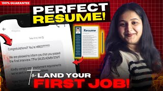 How to get the FIRST JOB as a FRESHER  Perfect Resume To Get Your First Job  StepbyStep Guide [upl. by Miki]