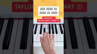 Cardigan  Taylor Swift Piano Tutorial cardigantaylorswift easypianotutorial pianoshorts [upl. by Annoeik909]