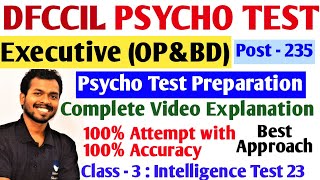 DfccilPsychoTest Class 3  Intelligence Test  23  Complete All Questions Explanation with Tricks [upl. by Paxon]