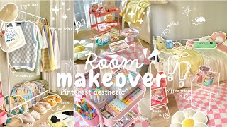 aesthetic and small room makeover 🧸🌷  pinterest amp korean style inspired [upl. by Quartis]