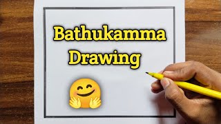 Bathukamma Festival Drawing  Bathukamma Drawing  Happy Bathukamma Drawing Bathukamma Drawing Easy [upl. by Onileba907]