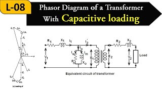 L8  Phasor Diagram of a Transformer with Capacitive Loading  SIngle Phase Transformers [upl. by O'Meara]