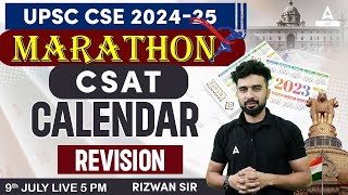 UPSC CSE 202425  CSAT  CALENDAR Revision marathon by Rizwan sir [upl. by Einaej]