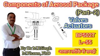 Valve amp Actuators  Pharmaceutical Aerosols  Industrial PharmacyI  BP502T  L55 [upl. by Emolas]