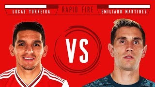 Torreira in goal  Lucas Torreira v Emi Martinez  Rapid Fire  Episode 2 [upl. by Marylinda453]