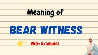 Daily vocabulary  Bear witness Meaning  Vocabgram [upl. by Nonnaehr]