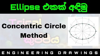 Concentric Circle Method of Ellipse Construction in Sinhala [upl. by Hctim210]