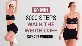 8000 STEPS IN 60 MIN  High Intense Walking Workout to Lose Fat  Dancy Full Body No Repeat [upl. by Nnayram]