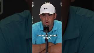 I dont play golf for money Scottie Scheffler weighs in on players getting paid [upl. by Naedan579]