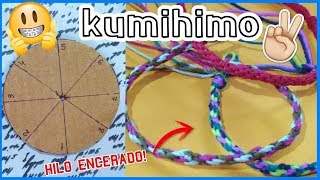 Como hacer una pulsera con la técnica Kumihimo DIY disco de cartón [upl. by Mcneil450]