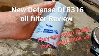 New Defense DL8316 oil filter Review [upl. by Lesak]