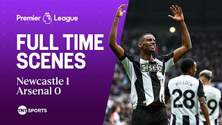 FULLTIME SCENES Newcastle defeat Arsenal to damage Mikel Artetas Premier League title aspirations [upl. by Ardnama]