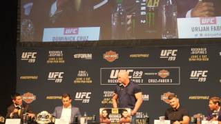 Urijah Faber and Dominick Cruz trashtalk highlights from UFC 199 press conference [upl. by Cyrie250]