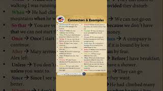 Connectors and Examples Conjunctions and Example Sentences english learnenglish conjunction [upl. by Anuaik]