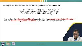 Lecture 07 Ion Exchange Process [upl. by Nodnyl]