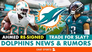 Dolphins News ALERT Miami ReSigns RB Salvon Ahmed Before NFL Free Agency  Trade For Darius Slay [upl. by Ahsina]