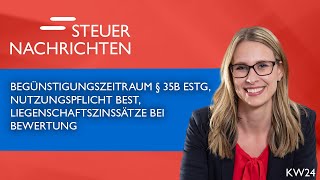 Begünstigungszeitraum Nutzungspflicht Liegenschaftszinssätze  Steuernachrichten Update 2424 [upl. by Yatzeck]