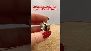 Christmas pressie mixed metal ring clean thrifted rings holidayswithyoutube vintagejewellery [upl. by Depoliti]