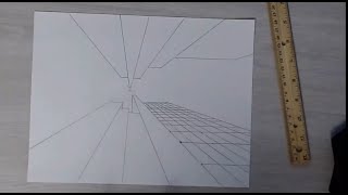 Easy One Point Perspective City Scape Simple art lesson on perspective [upl. by Akered]