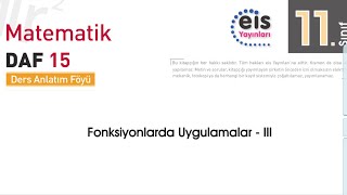 Fonksiyonlarda Uygulamalar 15 Föy EİS Daf 11 Sınıf Konu Anlatımı Parabol Çizimi [upl. by Akinot245]