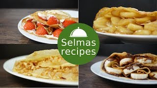 Crepes  Pfannkuchen  4 mal anders  schnell und einfach [upl. by Autumn]