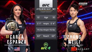 CARLA ESPARZA VS ZHANG WEILI FULL FIGHT UFC 281 [upl. by Anir]