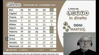 estrazione del lotto in diretta del 2 novembre 2024 e riflessioni su questa giornata [upl. by Nnaeiram]