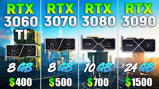 RTX 3060 Ti vs RTX 3070 vs RTX 3080 vs RTX 3090  Test in 8 Games [upl. by Corilla]