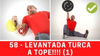 58 Levantada turca con kettlebells Levantamiento TGU con pesa rusa  1 [upl. by Eboh]