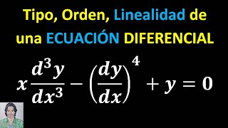 Establezca el ORDEN de la ECUACIÓN DIFERENCIAL Determine si la ecuación es LINEAL o NO LINEAL [upl. by Artamas383]