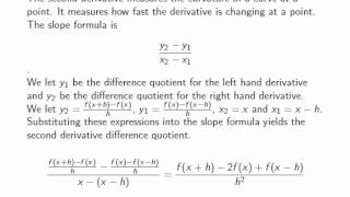 The Second Derivative Difference Quotient [upl. by Lectra]